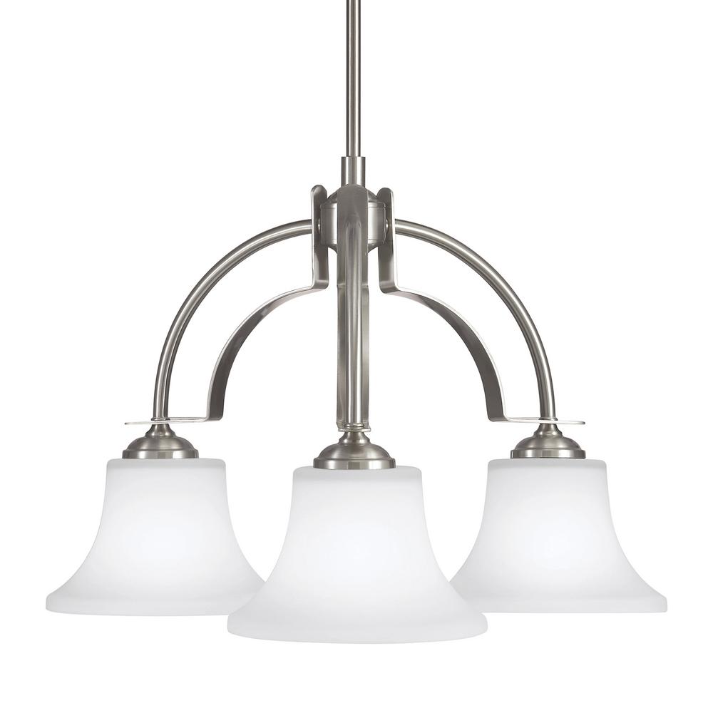 Sea Gull Lighting Barrington 3 Light Brushed Steel Transitional
