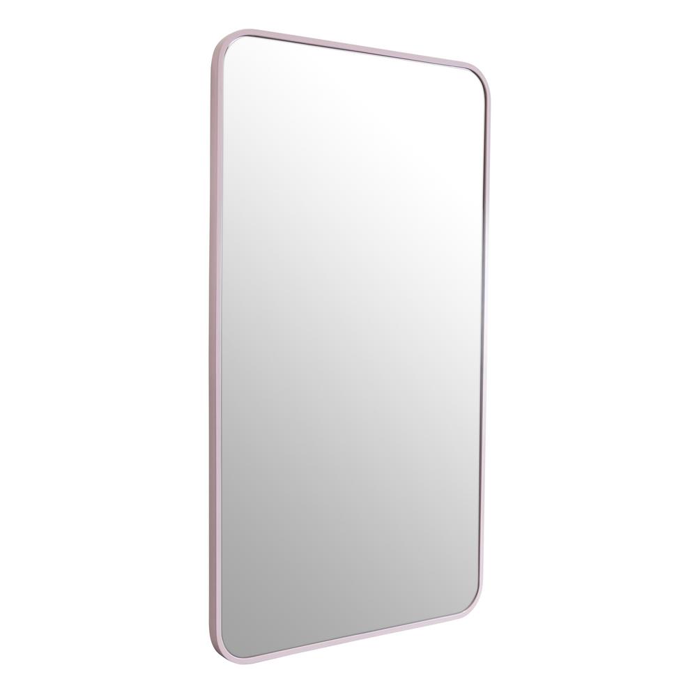 Glass Warehouse 22 in. W x 40 in. H Stainless Steel Framed Radius Corner Bathroom Vanity Mirror