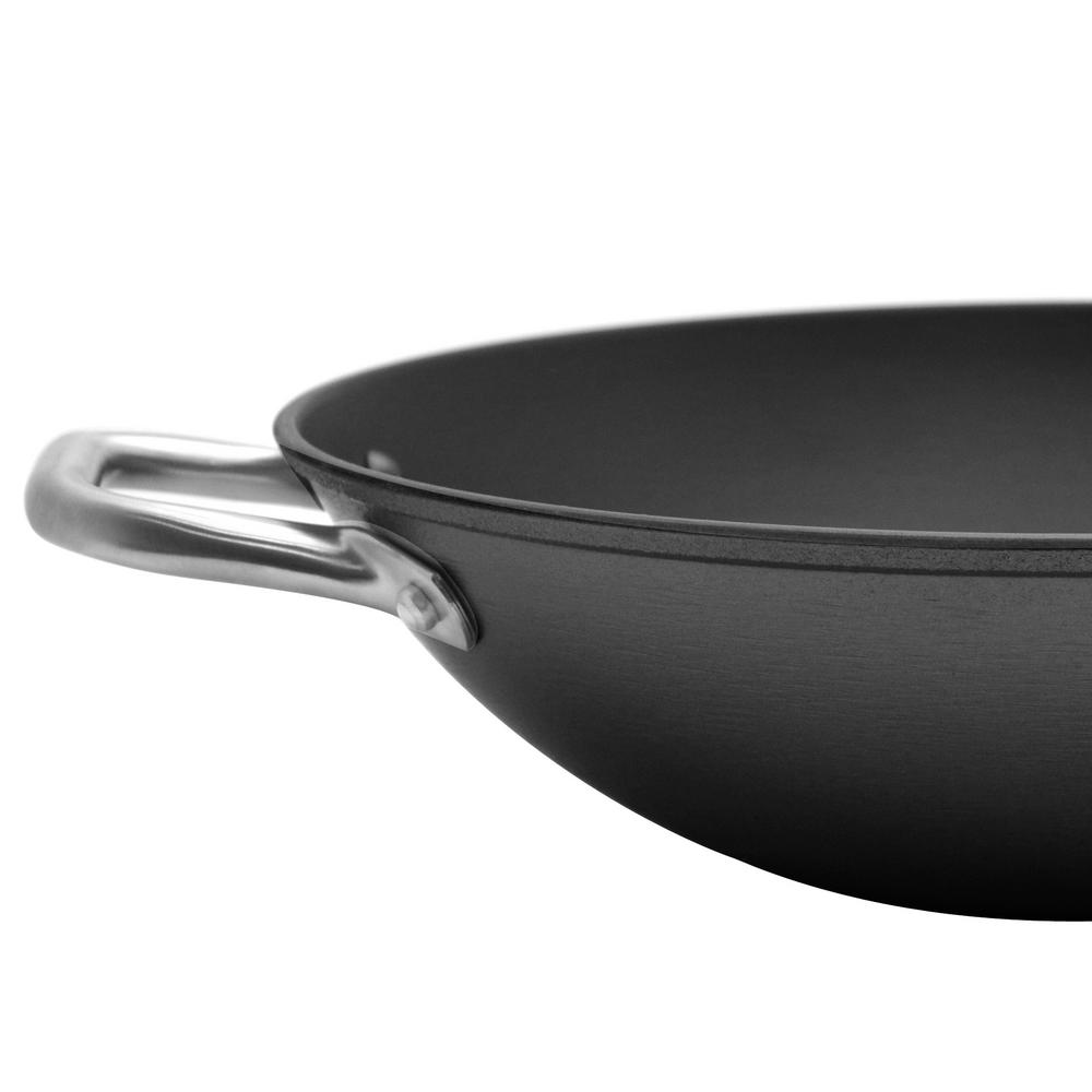 IMUSA Light Cast Iron Pre-Seasoned 14 In. Wok With Stainless Steel ...