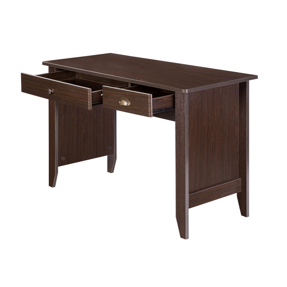 OneSpace 48 in. Rectangular Espresso 2 Drawer Writing Desk with