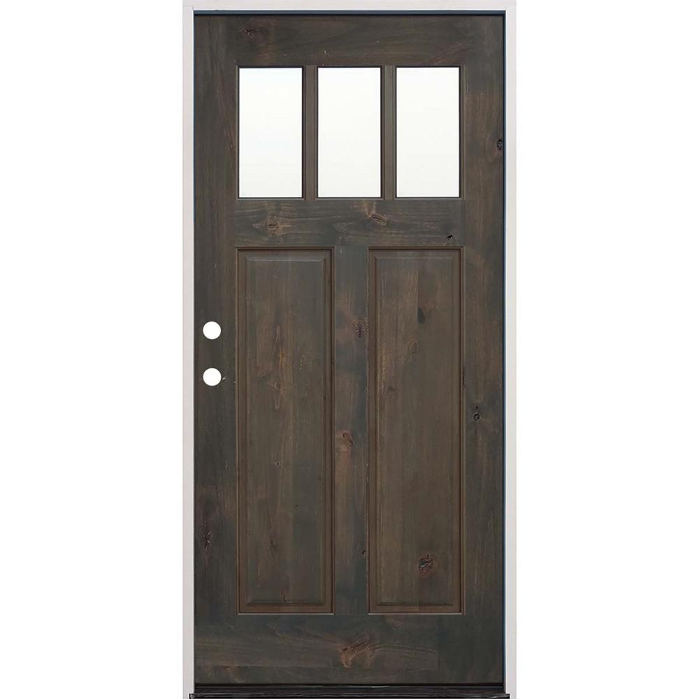 Pacific Entries 36 in. x 80 in. Craftsman Stained Ash Alder Right-Hand ...