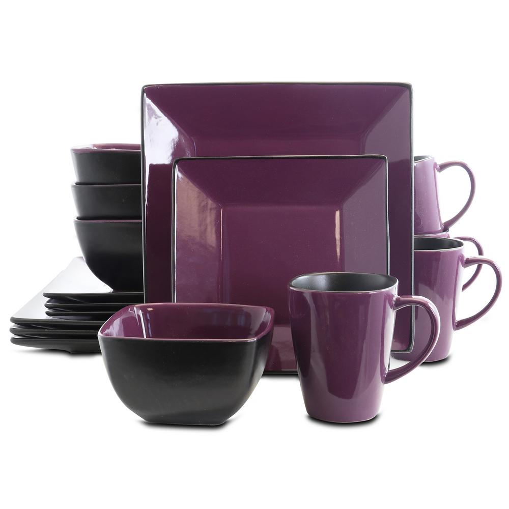 purple glass dishes