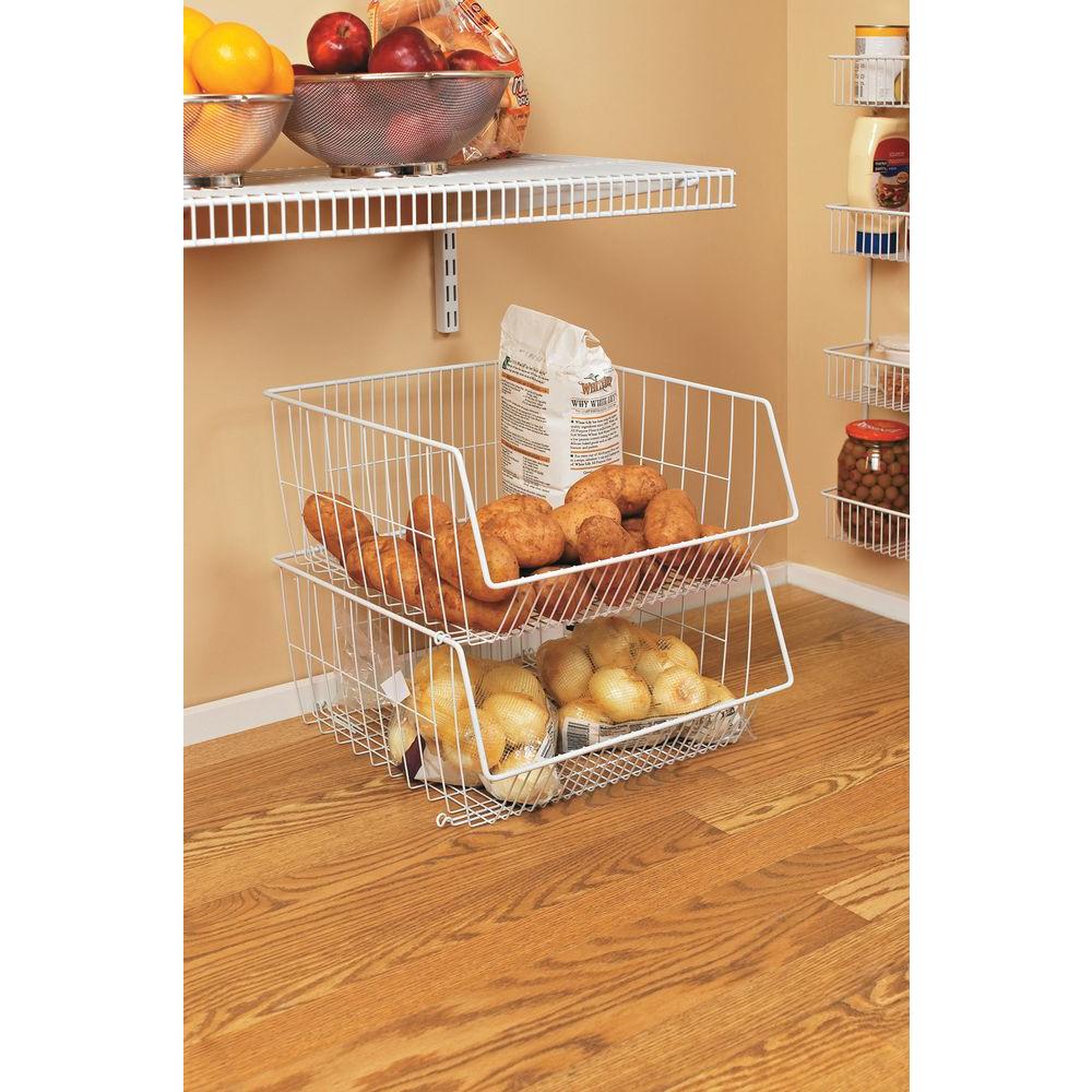 Closetmaid 16 375 In X 8 25 Stack Or Hang Wire Storage Basket Stack Or Hang Wire Storage Basket