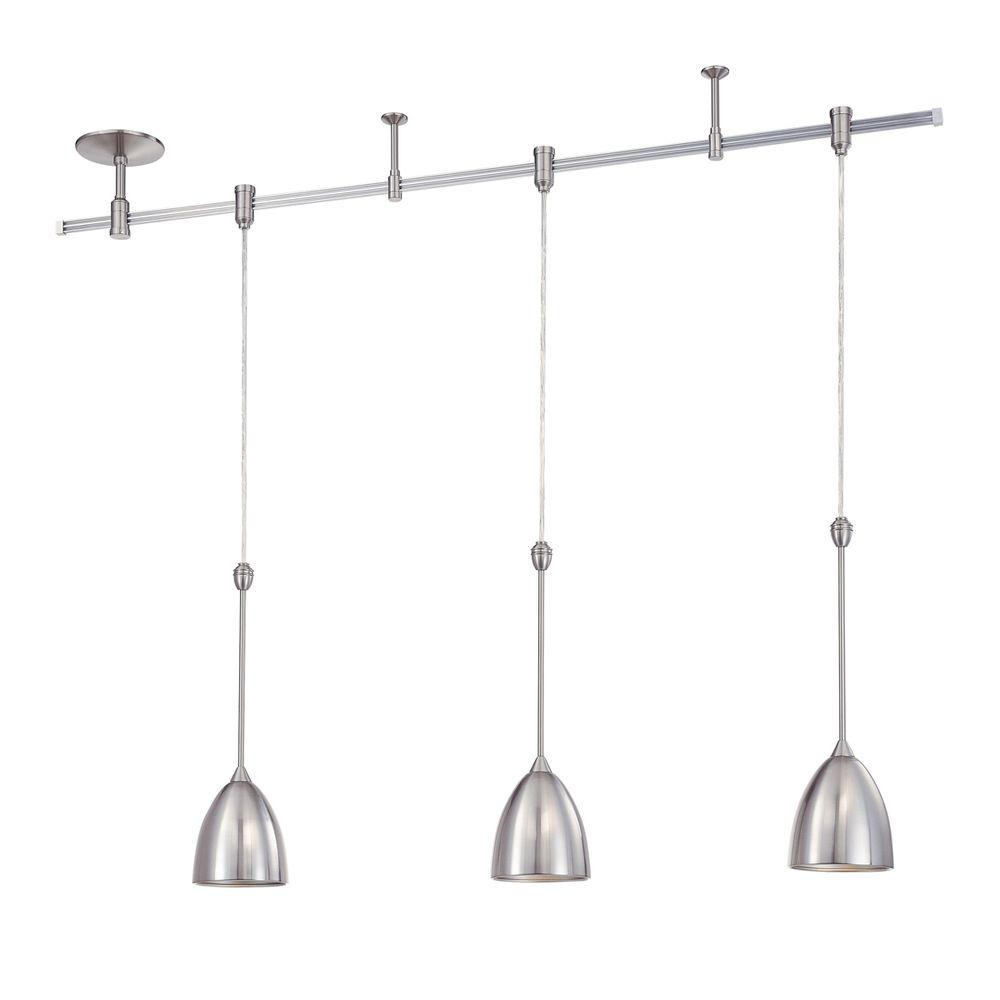 Kendal Lighting RPK80 Series 4 ft. 3-Light Satin Nickel Pendant Track