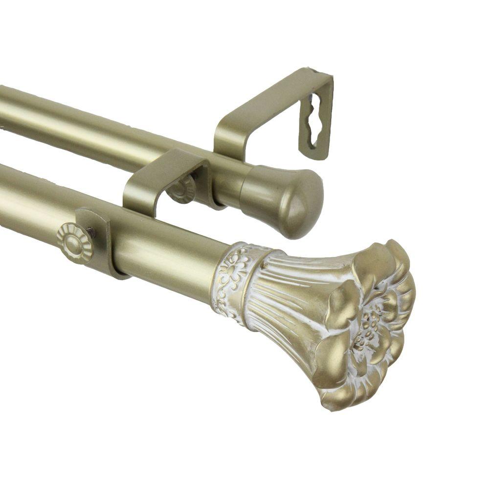 Rod Desyne 120 In 170 In 1 In Blossom Double Curtain Rod Set