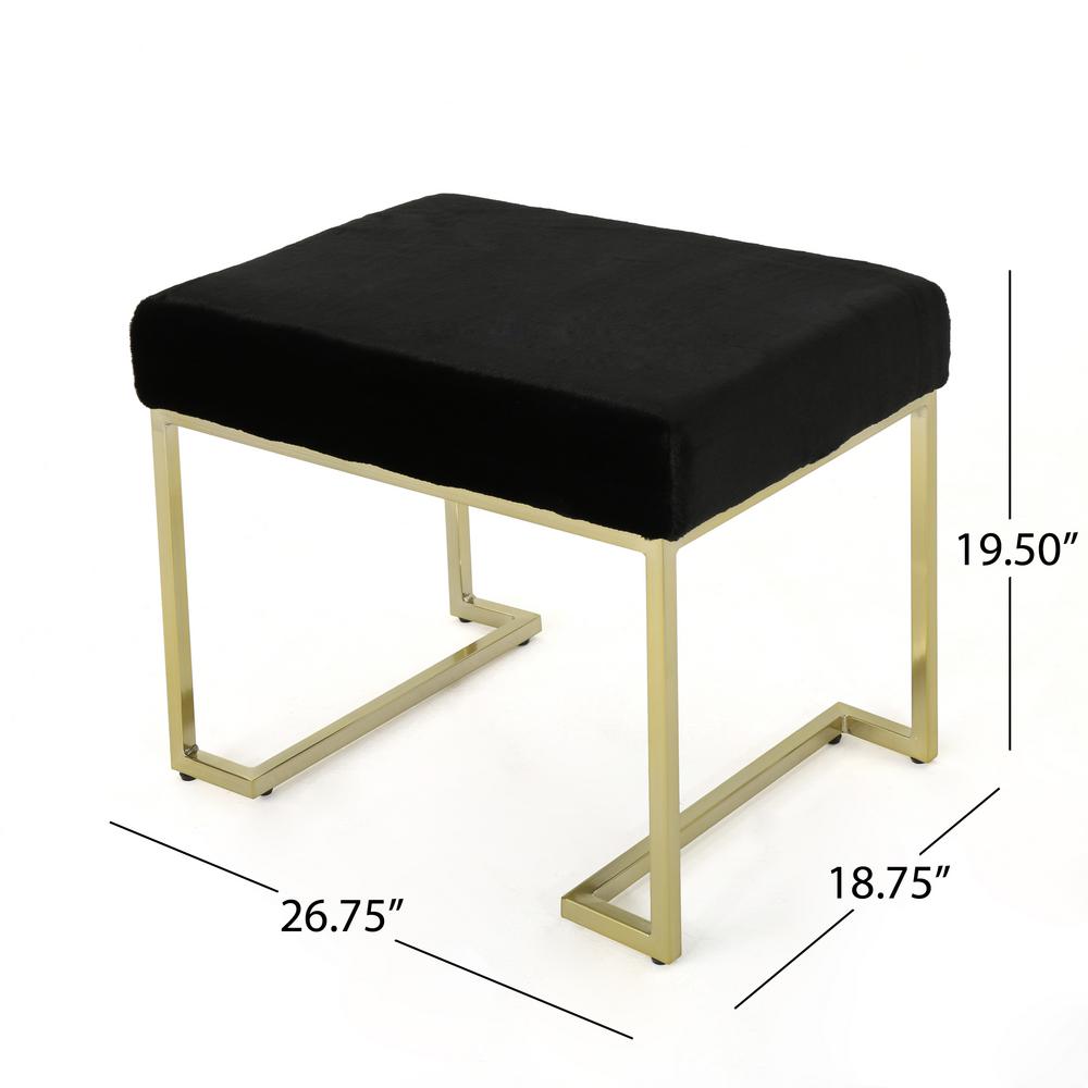 Modern Deco Living Accent Chair Bench Velvet Metal Steel Gold