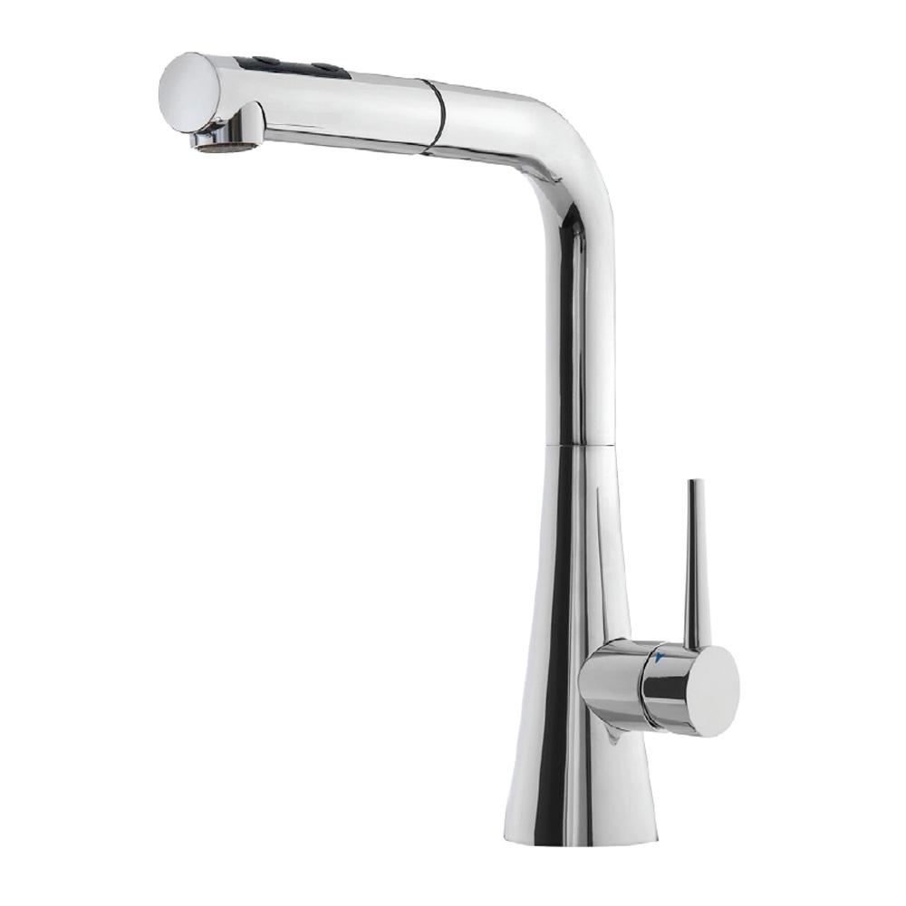 Houzer SOMPO-665-PC 12.1875" Faucet Hole Brass Polished Chrome Soma Pull Out Kitchen Faucet