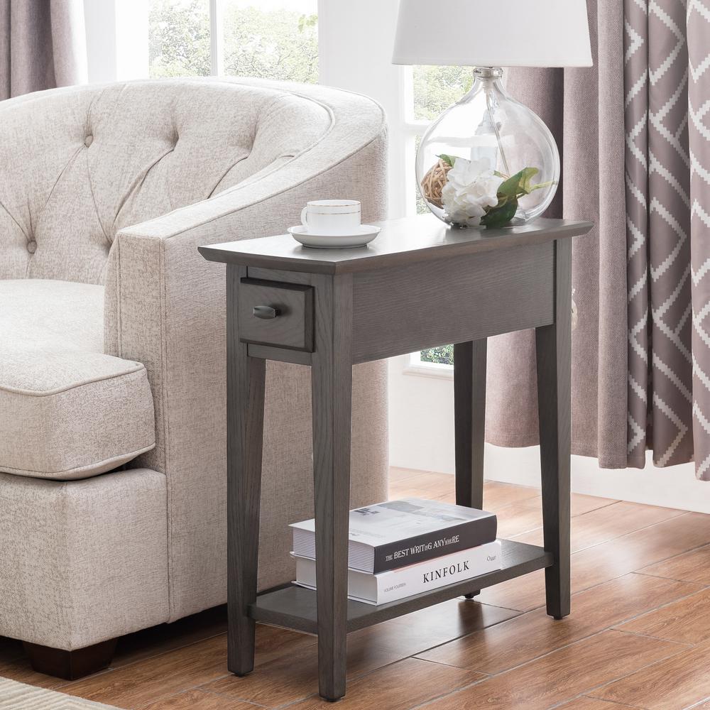Leick Furniture Smoke Gray Chairside Recliner Table 10071 Gr