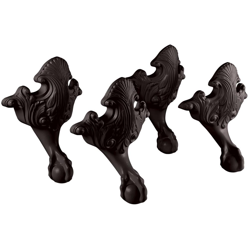 KOHLER Iron Works Historic Ball and Claw Feet in Iron Black (Set of 4