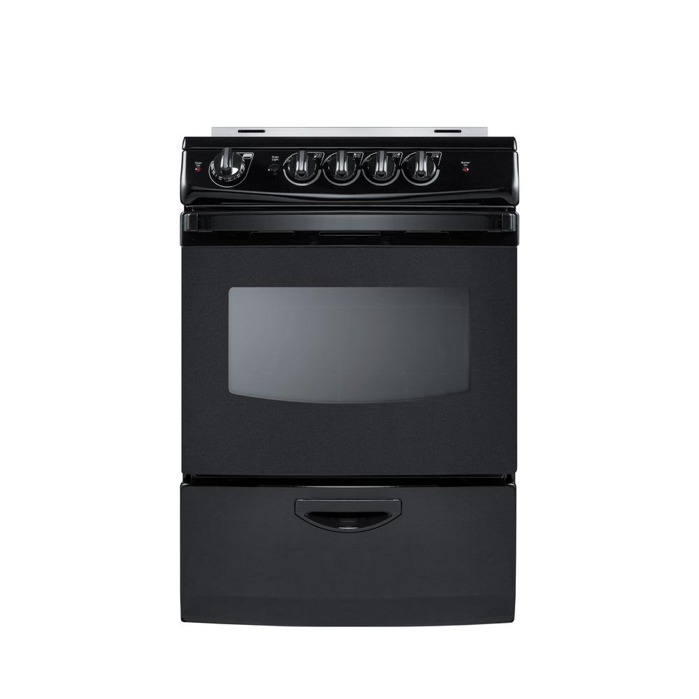 Summit Appliance 24 In. 3 Cu. Ft. Slide-In Electric Range In Black ...