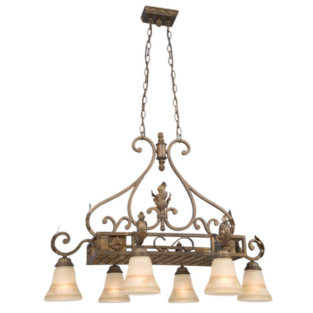 Filament Design Negron 6Light Aged Rubbed Bronze Incandescent Island