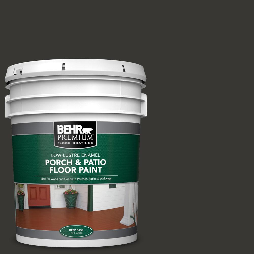 Behr Premium 5 Gal Black Low Re Interior Exterior Porch And Patio Floor Paint