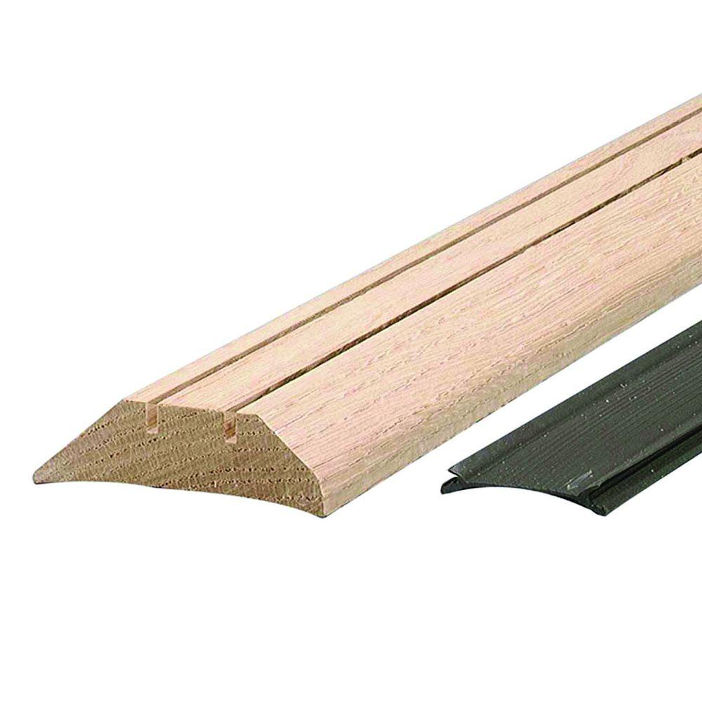 M D Building Products Low 3 1 2 In X 28 Unfinished Hardwood Threshold With Replaceable Vinyl Seal 99038028000 The Home Depot Unfinished Hardwood Threshold