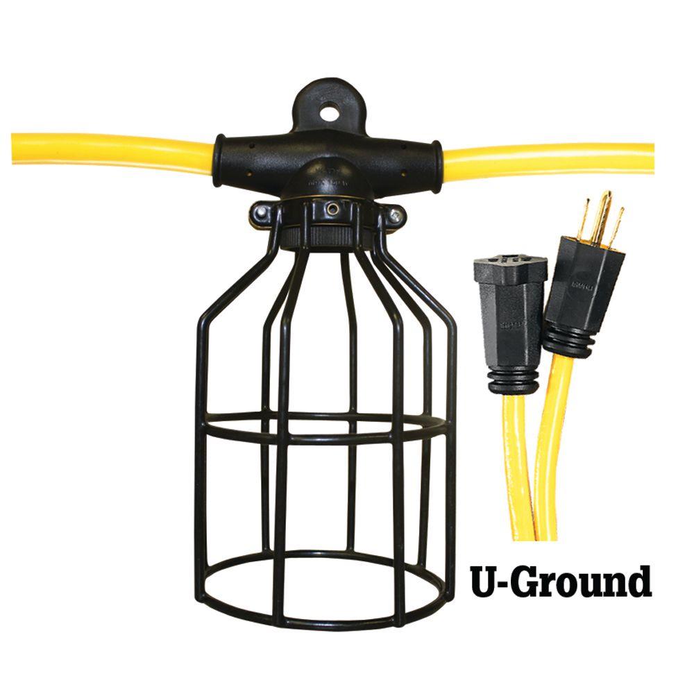 Best Rated Work Lights Commercial Lighting The Home Depot 12 3 Stw 10 Light String Metal Cage