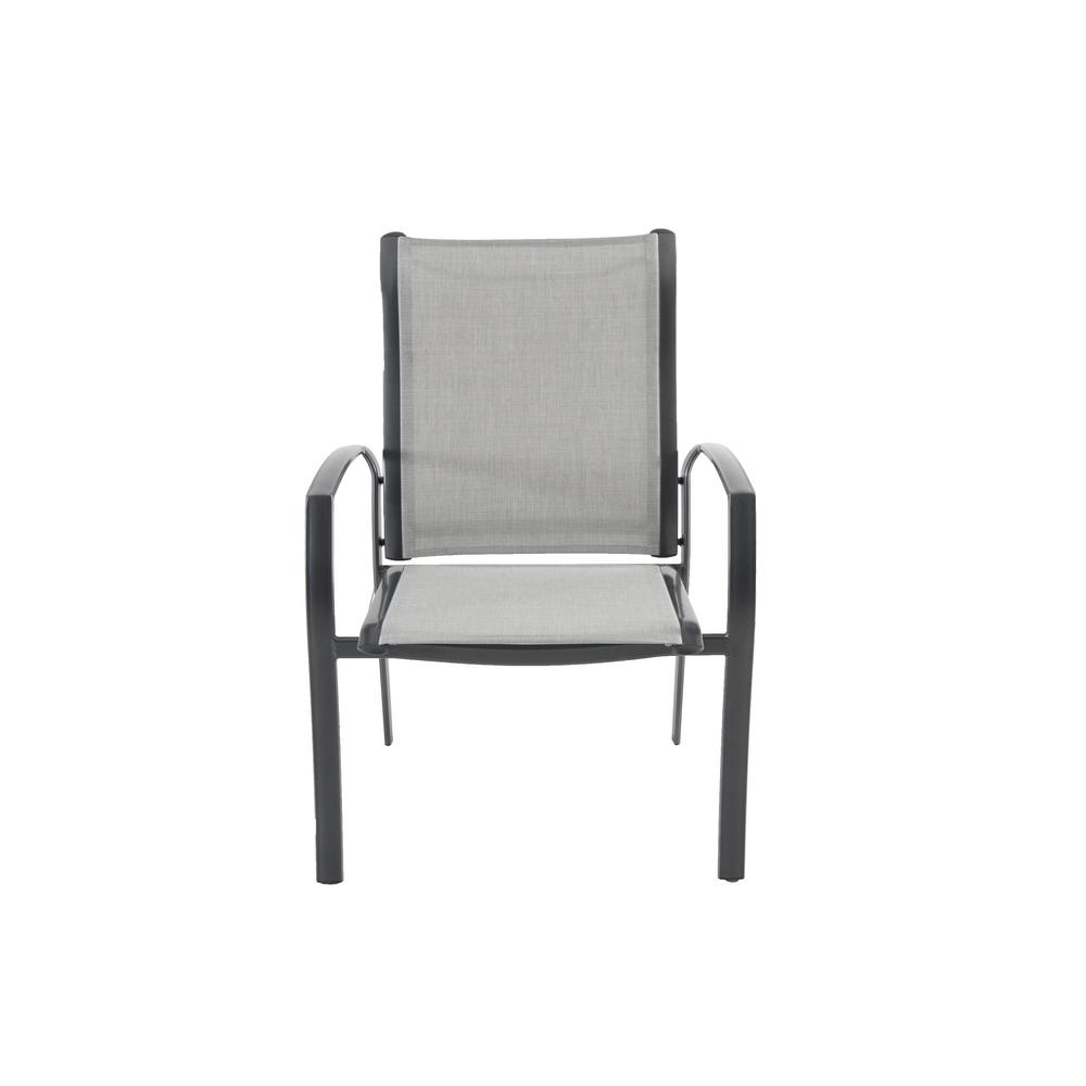 Hampton Bay Stationary Commercial Grade Aluminum Oversized Outdoor Patio Dining Chair In Sunbrella Augustine Alloy 2 Pack Fca60401bg 2pk The Home Depot