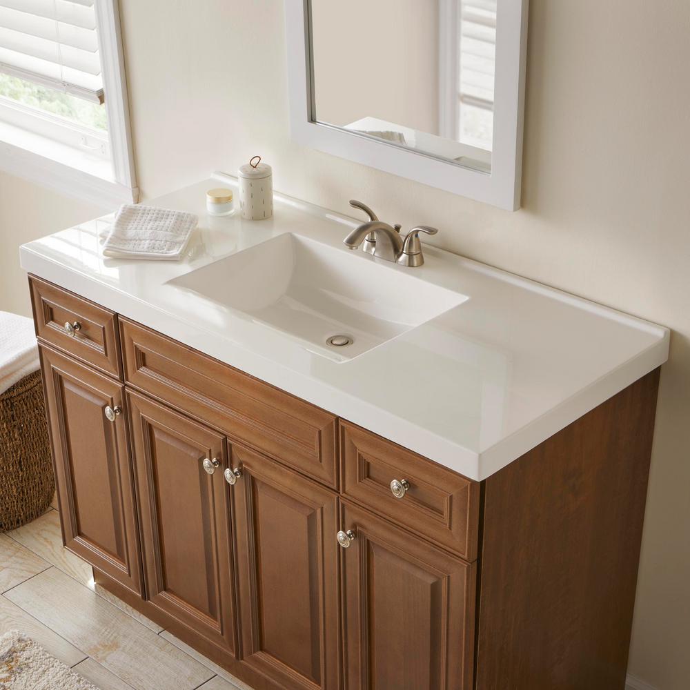 Glacier Bay 49 In W X 22 D Cultured Marble Vanity Top White With Sink Glacier Bay 49 In W X 22 D Cultured Marble Vanity Top White With Sink