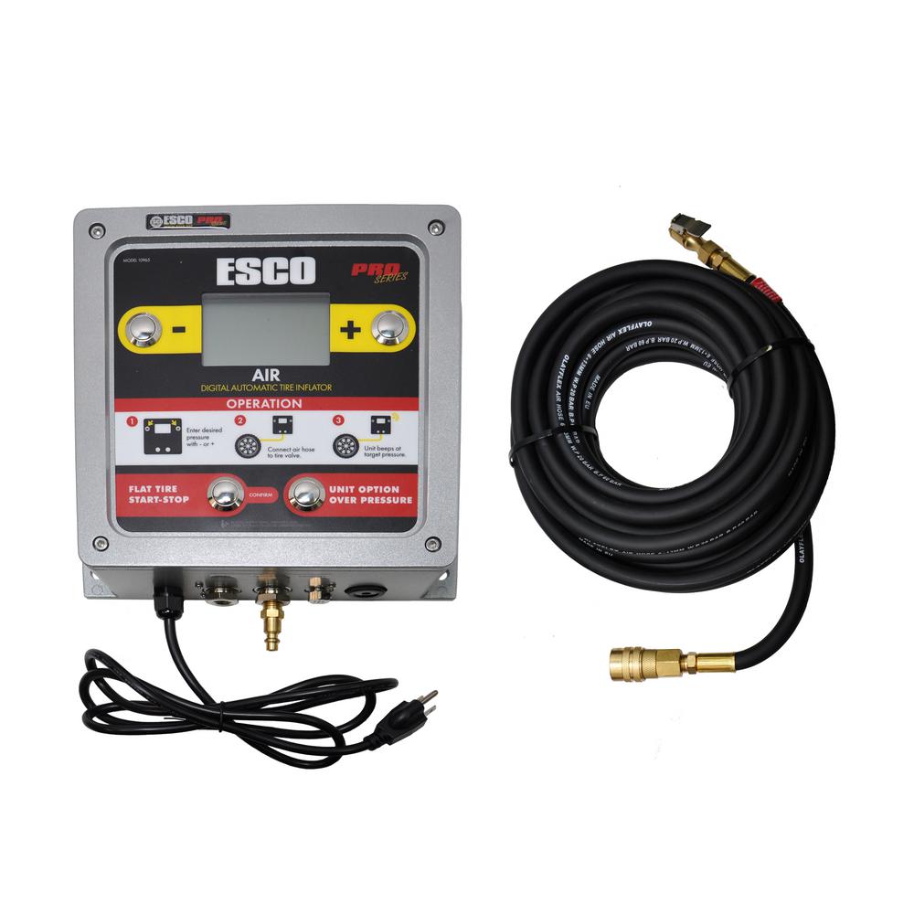 ESCO Automatic Tire Inflator Aluminum Wall Mounted with Digital/LCD Gauge10965 The Home Depot