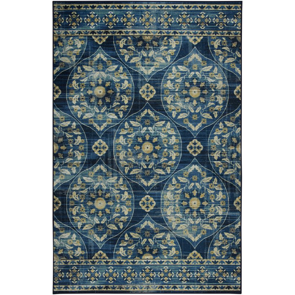 Mohawk Home Hartton Navy 5 ft. x 8 ft. Ornamental Area Rug058904 The