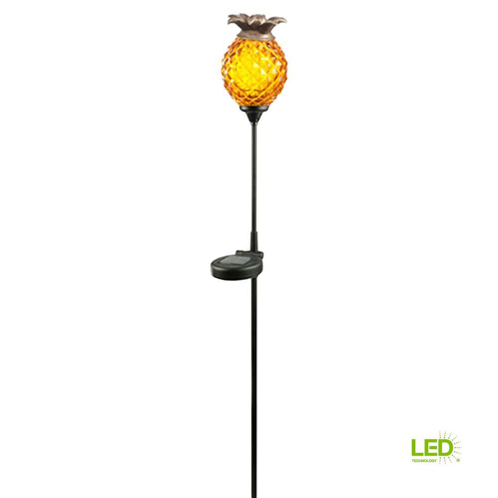 Hampton Bay Solar Orange Outdoor Integrated Led Landscape Path Light Hampton Bay Solar Orange Outdoor Integrated Led Landscape Path Light With Glass Pineapple