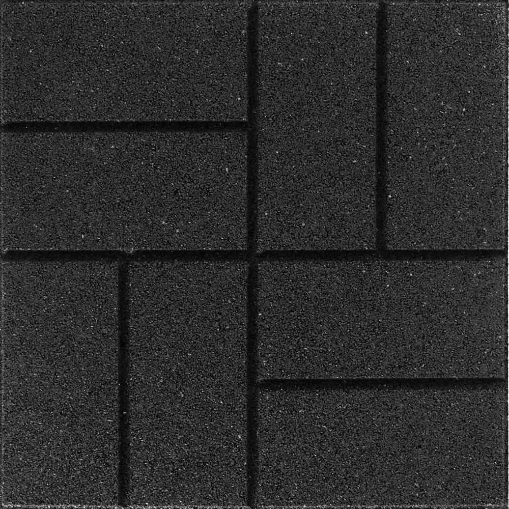 Multy Home Envirotile 16 in. x 16 in. Square Black Reversible Brickface