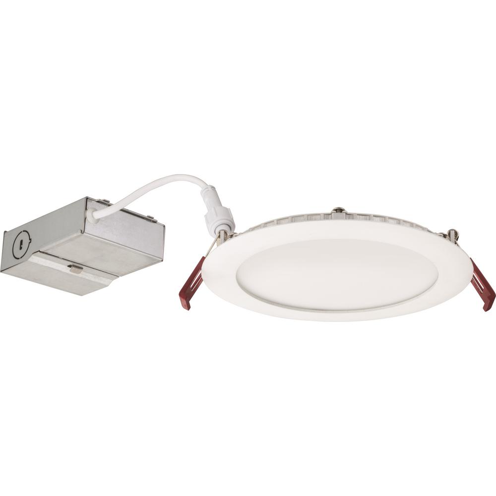 Lithonia Lighting Wf6 Ultra Thin Wafer 6 In White Dimmable Integrated Led Recessed Kit Wf6 Led