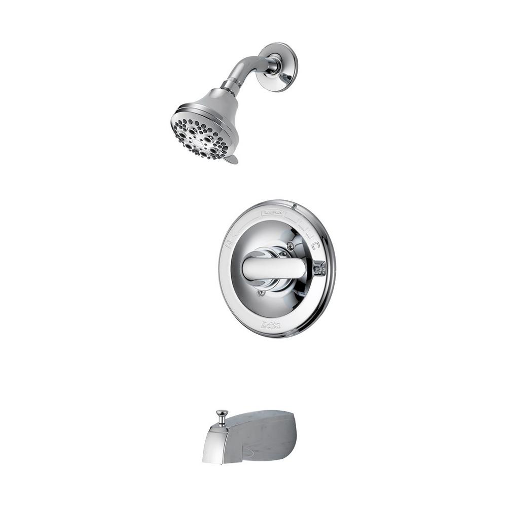 Delta Classic Single-Handle 5-Spray Tub and Shower Faucet with Stops in Chrome (Valve Included), Grey