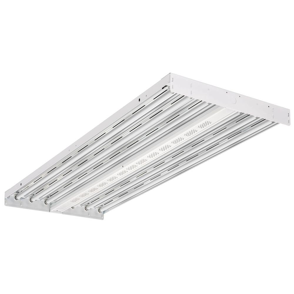 Fluorescent Lighting The Home Depot 6 Light Gloss White T5 Fluorescent High Bay