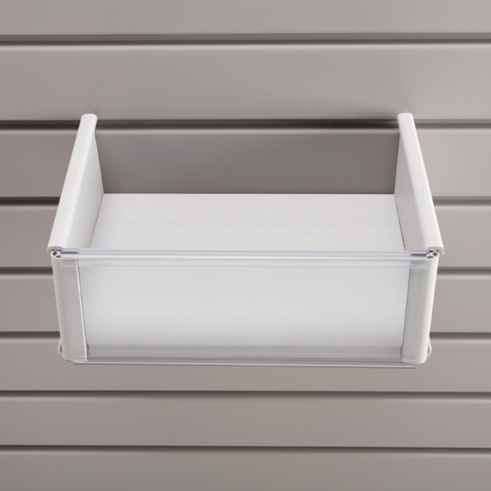 Jifram Easy Living Plastic 8 In X 20 In Slat Wall Basket In White 01000899 The Home Depot