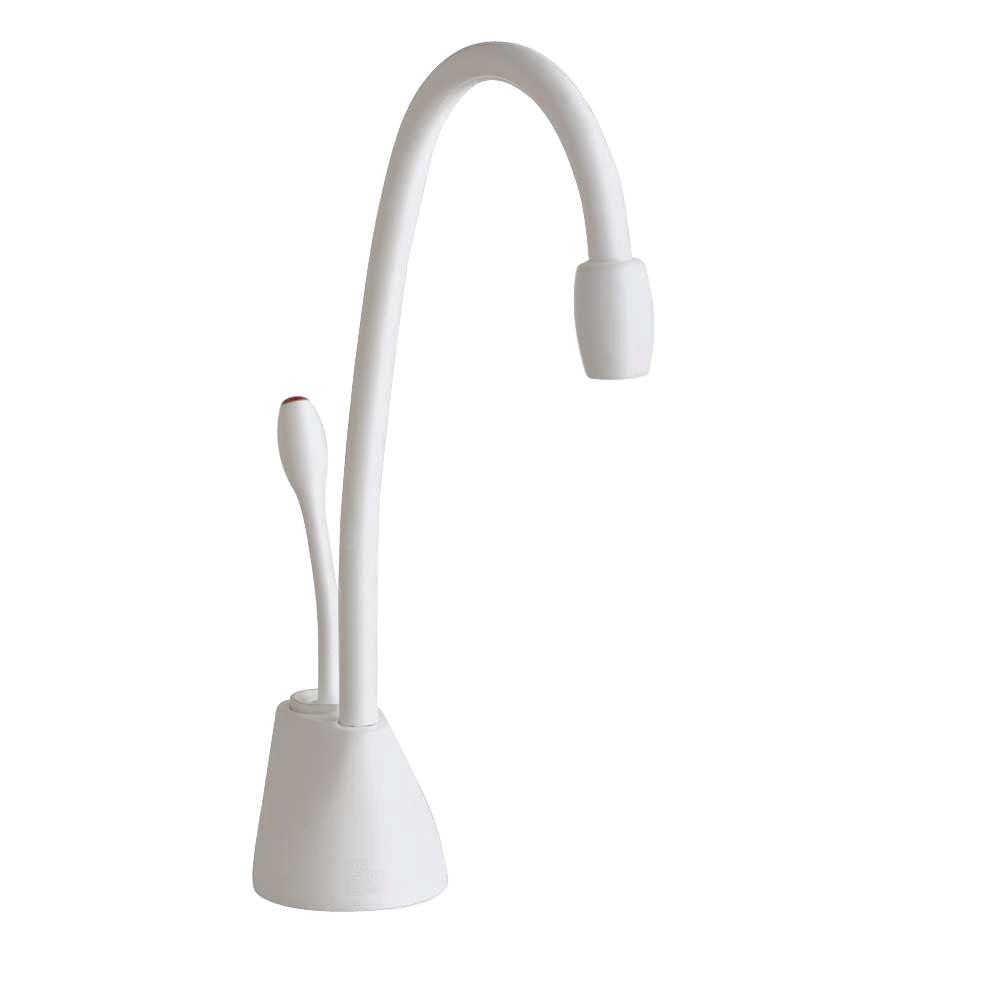 Insinkerator Indulge Contemporary Single Handle Instant Hot Water Dispenser Faucet In White