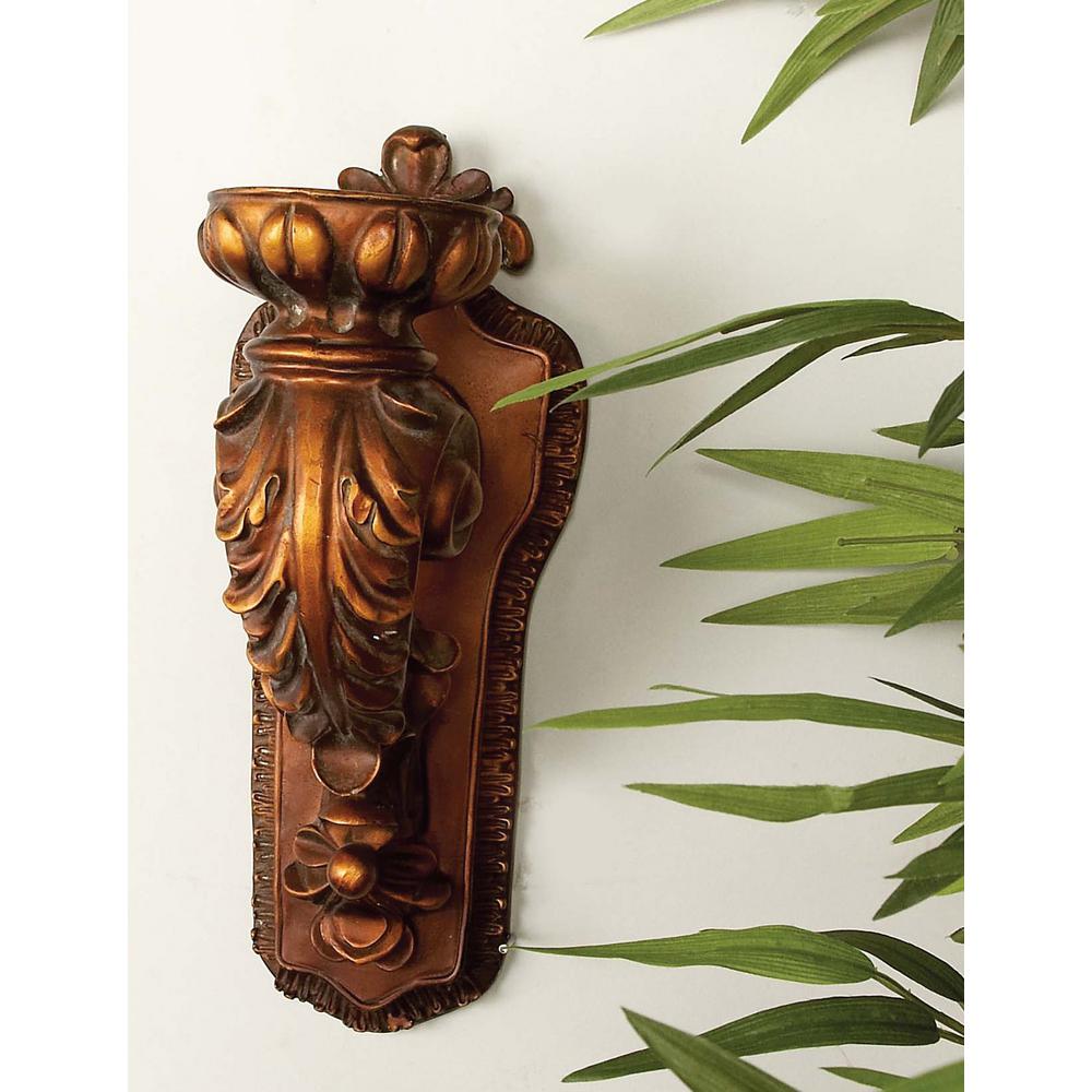 DANYA B Contemporary Metal Brown Wall Candle Sconces with Antique