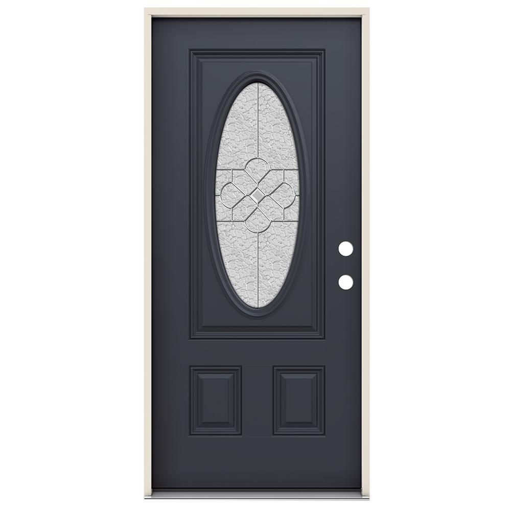 Jeld Wen 36 In X 80 Left Hand 3 4 Oval Brevard Glass Black Paint Fiberglass Prehung Front Door W Rot Resistant Frame Thdjw231200307 The Home Depot - How To Paint A Front Door With Oval Glass Jeld Wen 36 In X 80 Left Hand 3 4 Oval Brevard Glass Black Paint Fiberglass Prehung Front Door W Rot Resistant Frame Thdjw231200307 The Home Depot - How To Paint A Front Door With Oval Glass