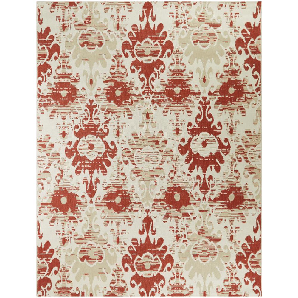 Hampton Bay Ikat Red Cream 8 Ft X 10 Distressed Indoor Outdoor Area Rug 3004314 The Home Depot - 8 Ft X 10 Outdoor Rug Hampton Bay Ikat Red Cream 8 Ft X 10 Distressed Indoor Outdoor Area Rug 3004314 The Home Depot - 8 Ft X 10 Outdoor Rug