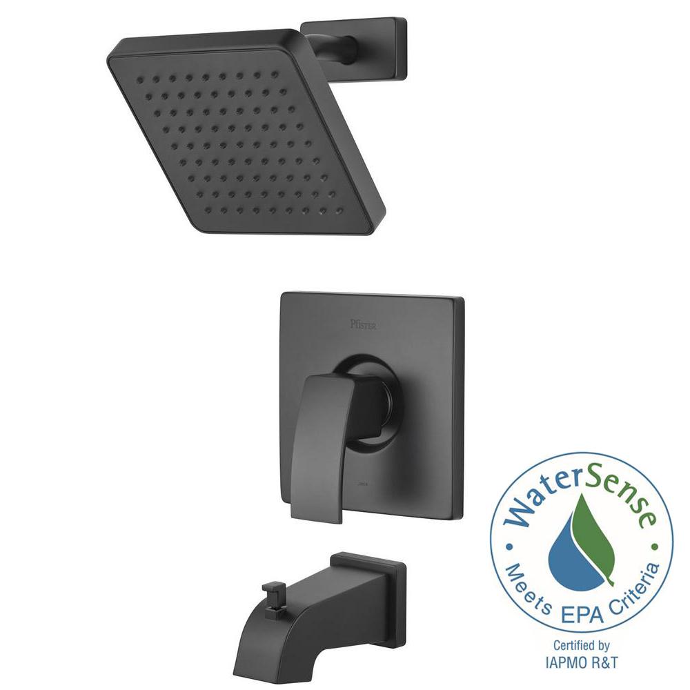 Pfister Kenzo 1Handle Tub and Shower Faucet Trim Kit in Black (Valve Not Included)G898DFB