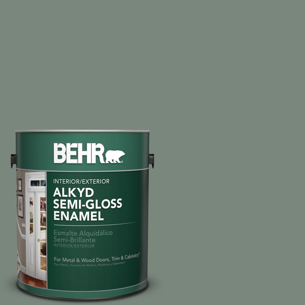 BEHR 1 gal. 700F5 Wild Sage SemiGloss Enamel Alkyd Interior/Exterior