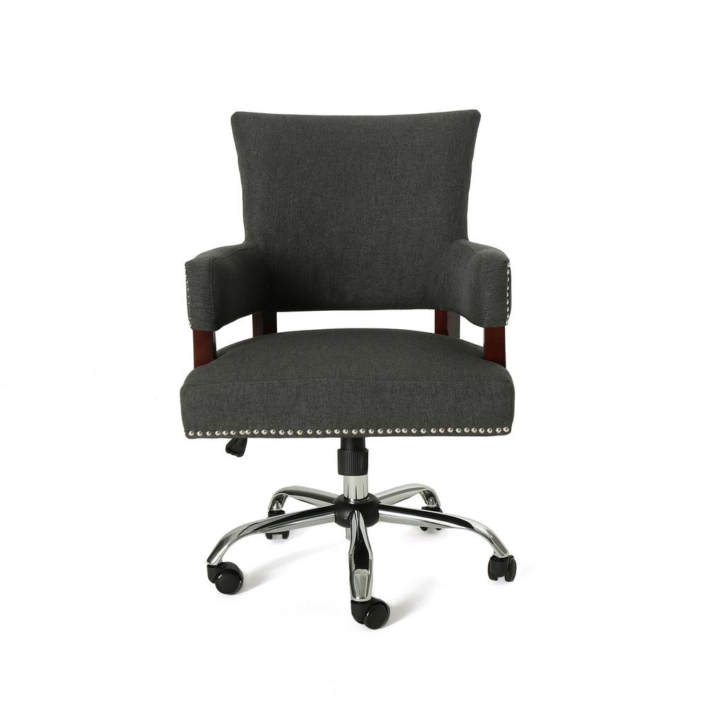 Le House Bonaparte Traditional Studded Dark Gray Fabric Bonaparte Traditional Studded Dark Gray Fabric Adjule Home Office Chair With Wheels