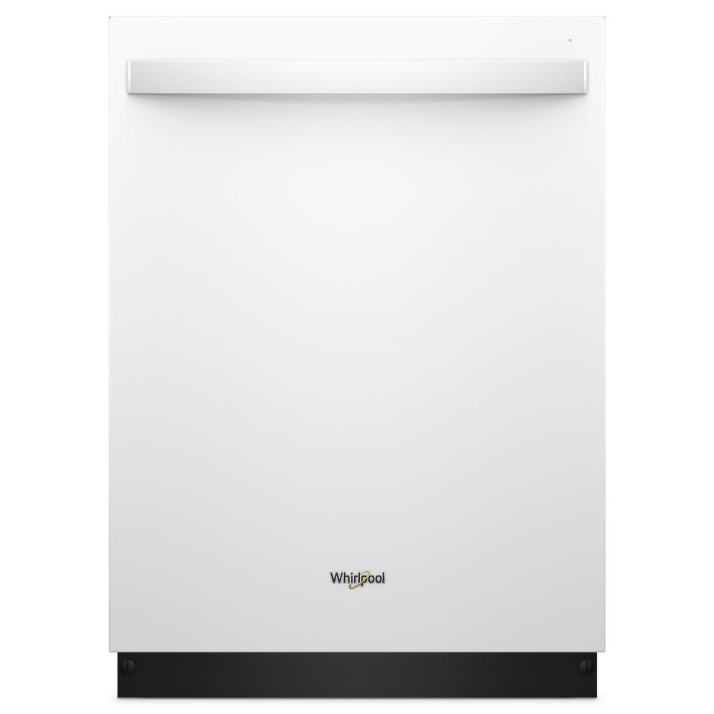Whirlpool Top Control BuiltIn Tall Tub Dishwasher in White with Stainless Steel Tub and Third