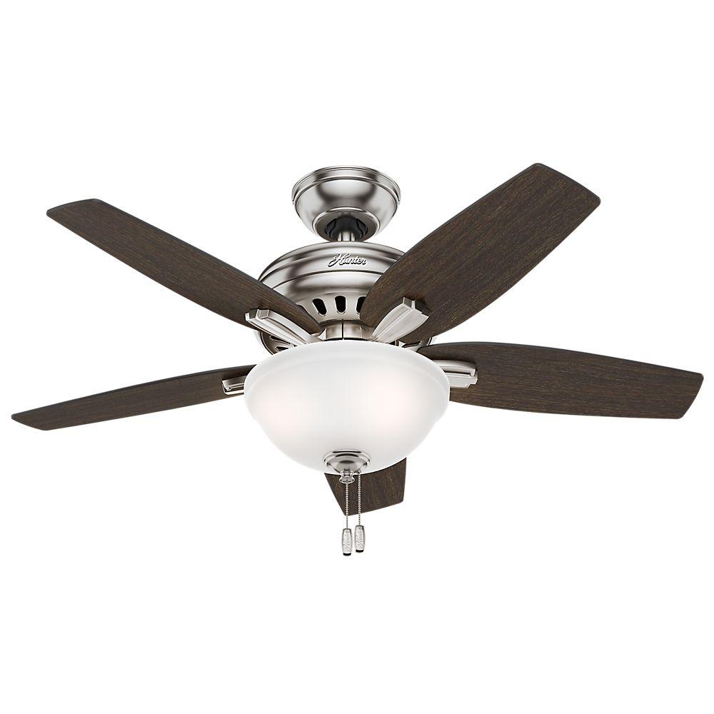 Hunter Newsome 42 In Indoor Brushed Nickel Ceiling Fan With Light Kit