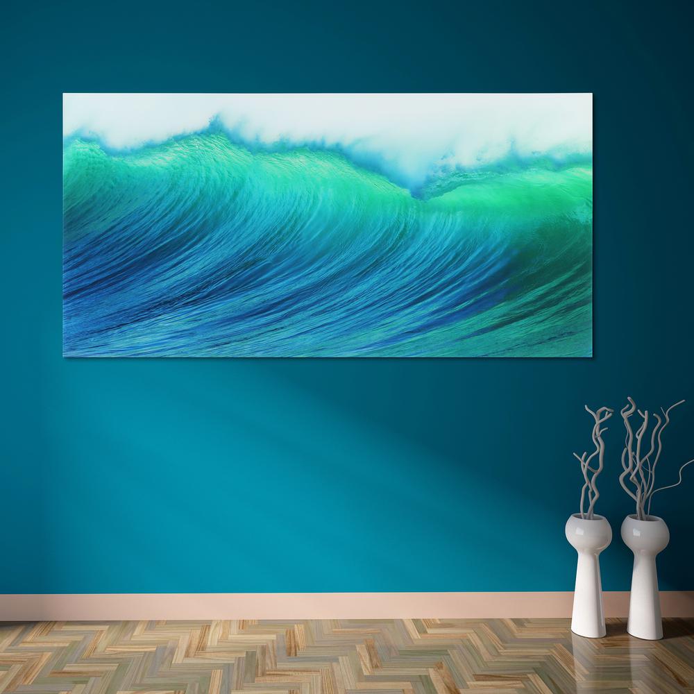 Unbranded "Blue Wave" Frameless Free Floating Tempered Art ...