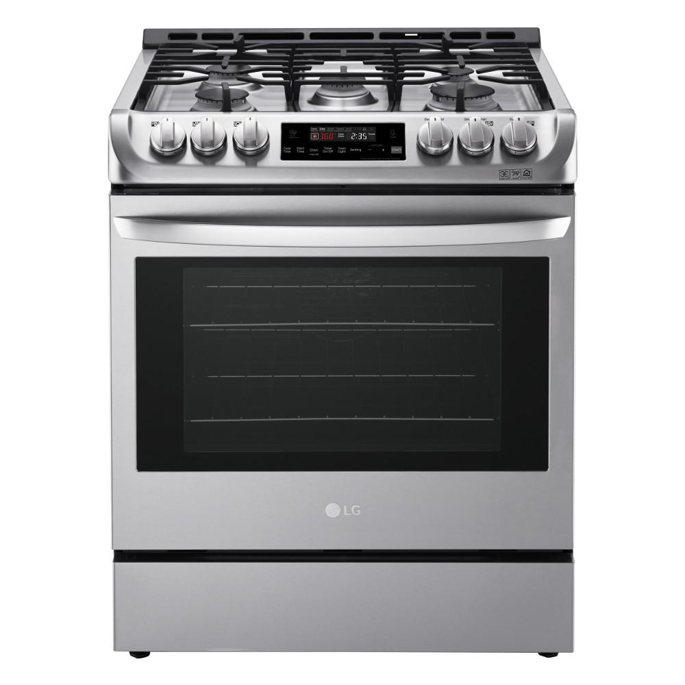 LG Electronics 6.3 cu. ft. Slide-In Gas Range with ProBake Convection Oven with EasyClean in Stainless Steel