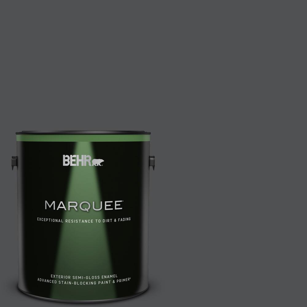 BEHR MARQUEE 1 Gal. #PPU18-01 Cracked Pepper Semi-Gloss Enamel Exterior ...