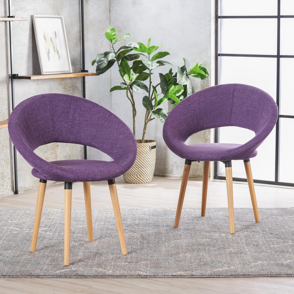Unbranded Keegan Muted Purple Upholstered Dining Chair Set Of 2 12081 The Home Depot