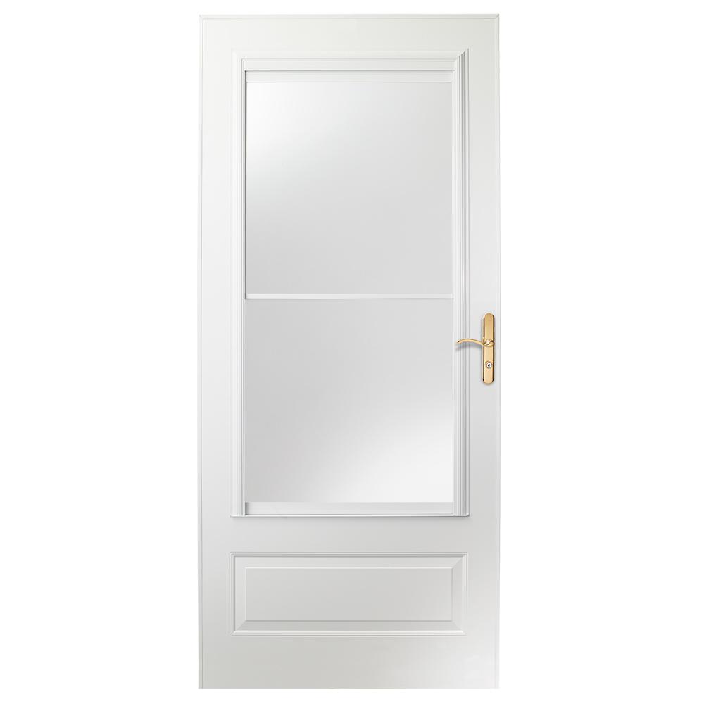 34 in. x 80 in. 400 Series White Universal SelfStoring Aluminum Storm