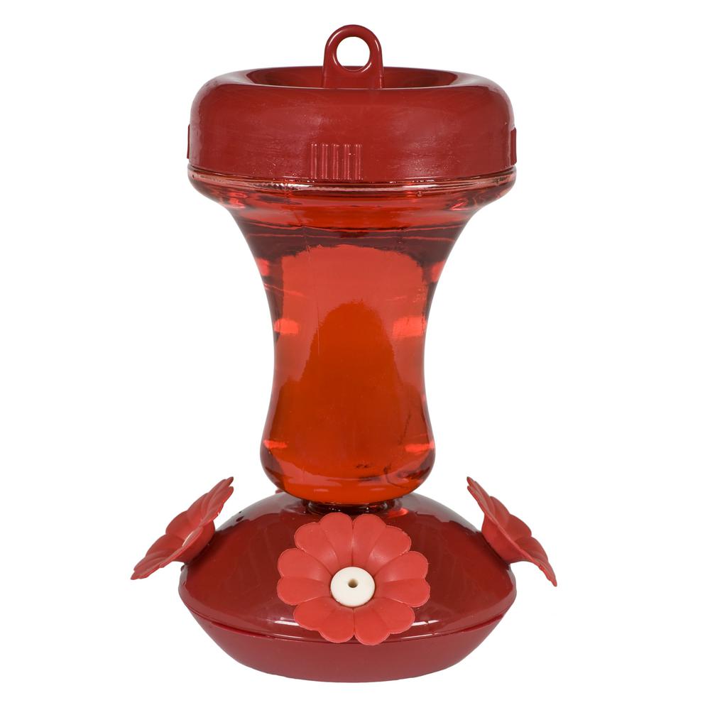 Perky Pet Red Top Fill Glass Hummingbird Feeder 8 Oz Capacity