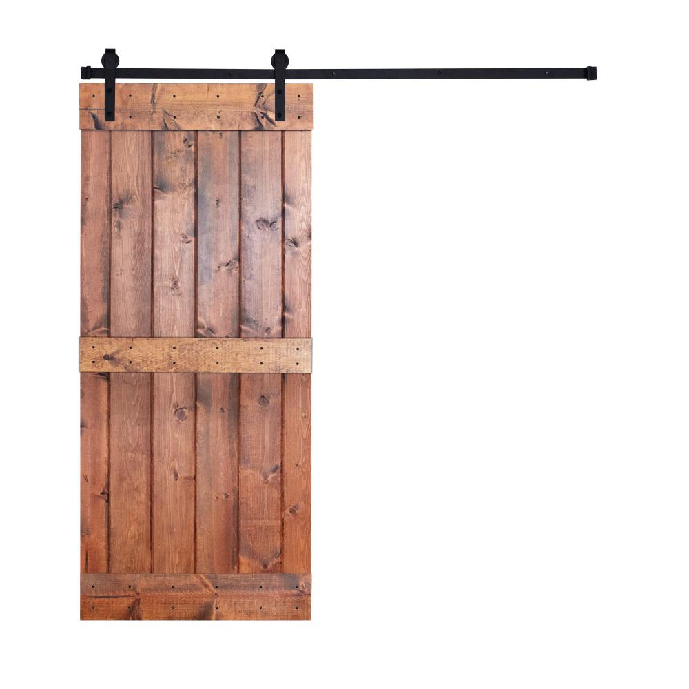 Akicon K1 Series 42 In X 84 In 12 Panel Honey Brown Color Painted Wood Sliding Door With Installation Hardware Kit Ak K1 H 42 The Home Depot
