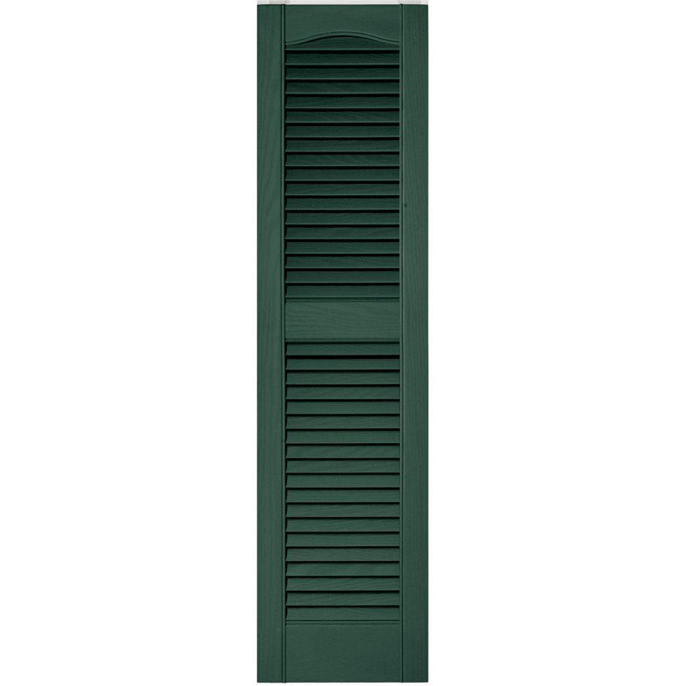Builders Edge 12 In X 48 Louvered Vinyl Exterior Shutters Pair Louvered Vinyl Exterior Shutters Pair In