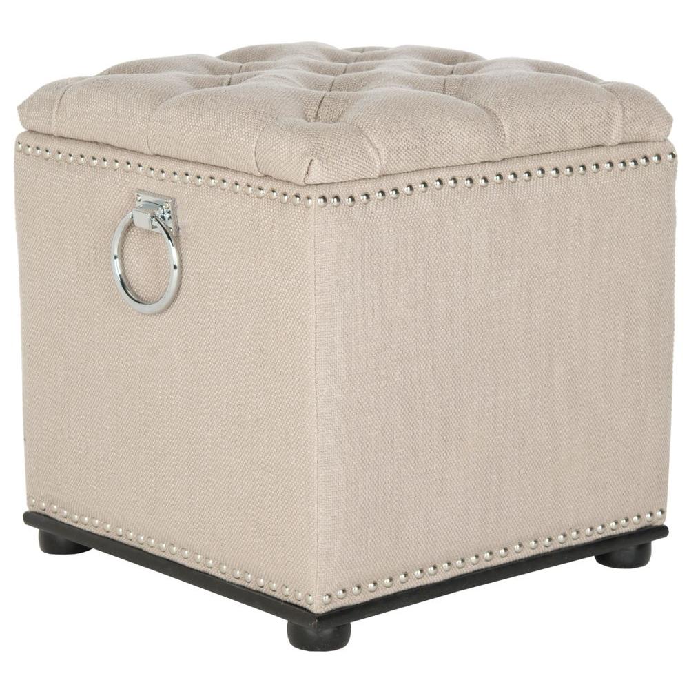 Safavieh Charlene Beige Tufted OttomanMCR4638G The Home Depot