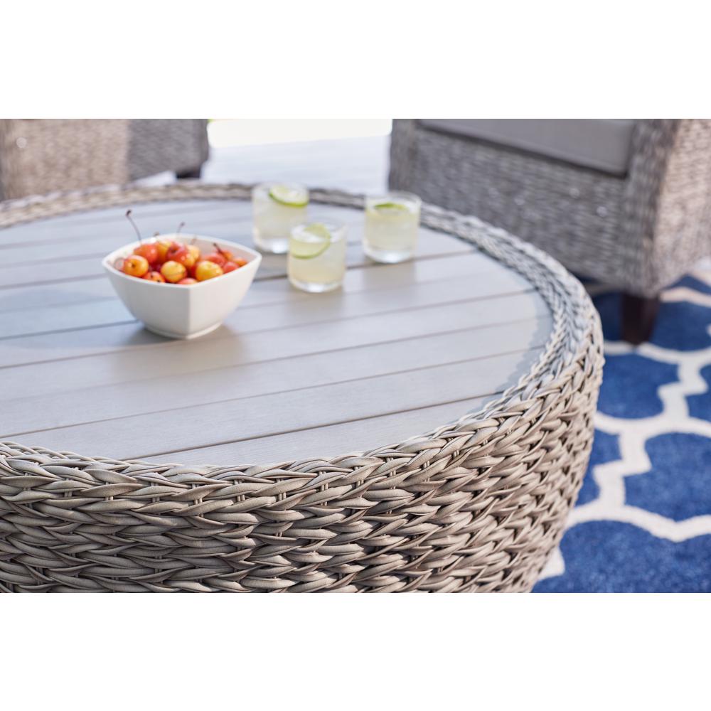Hampton Bay 36 In Megan Grey All Weather Wicker Outdoor Patio