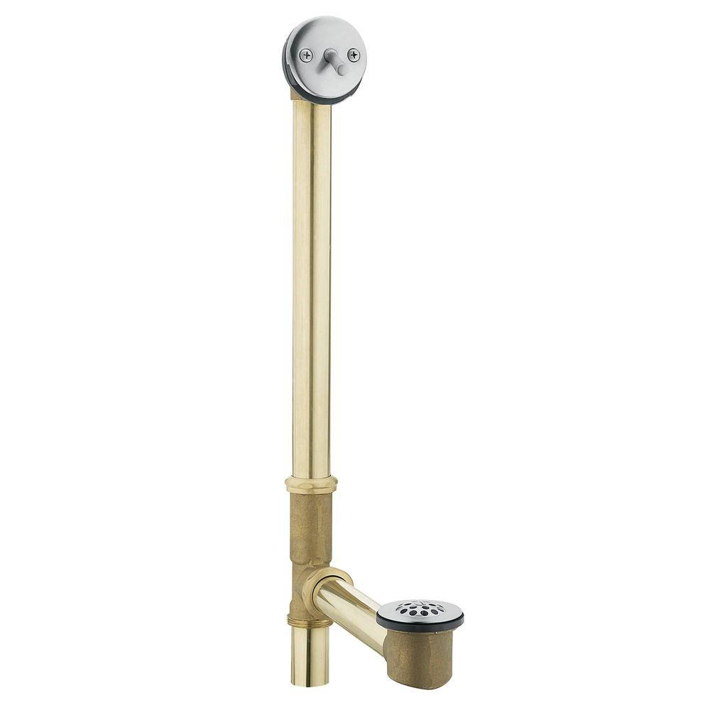 MOEN Tub Drain Brass Tubing Whirlpool with Trip Lever Drain Assembly in