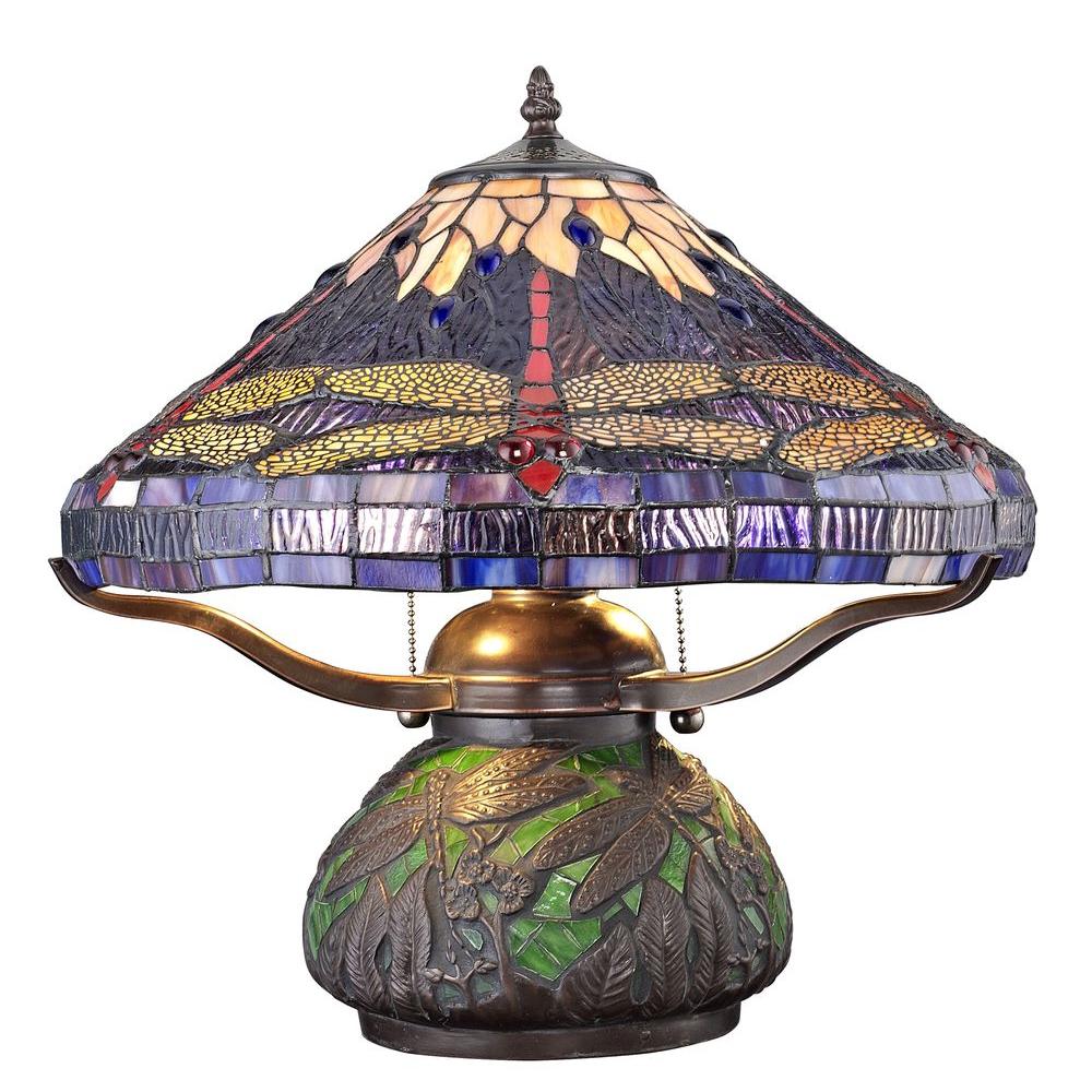 Serena D Italia Tiffany Dragonfly 14 In Bronze Table Lamp With