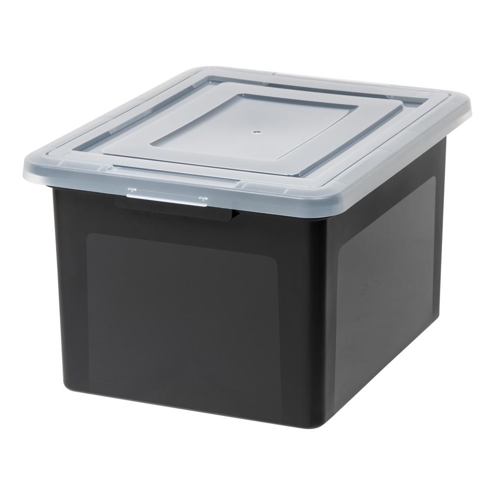 42 Qt Quart Storage Containers Organization The Home 42 Qt Letter Legal Size File Storage Box In Black Pack Of 4